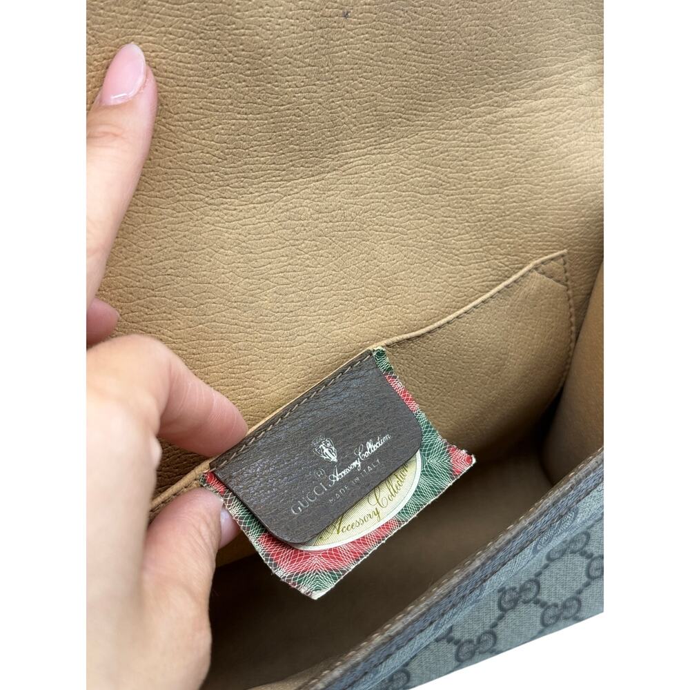 KT034: Gucci GG Supreme Web Sherry Line clutch*COA - Picture 7 of 7